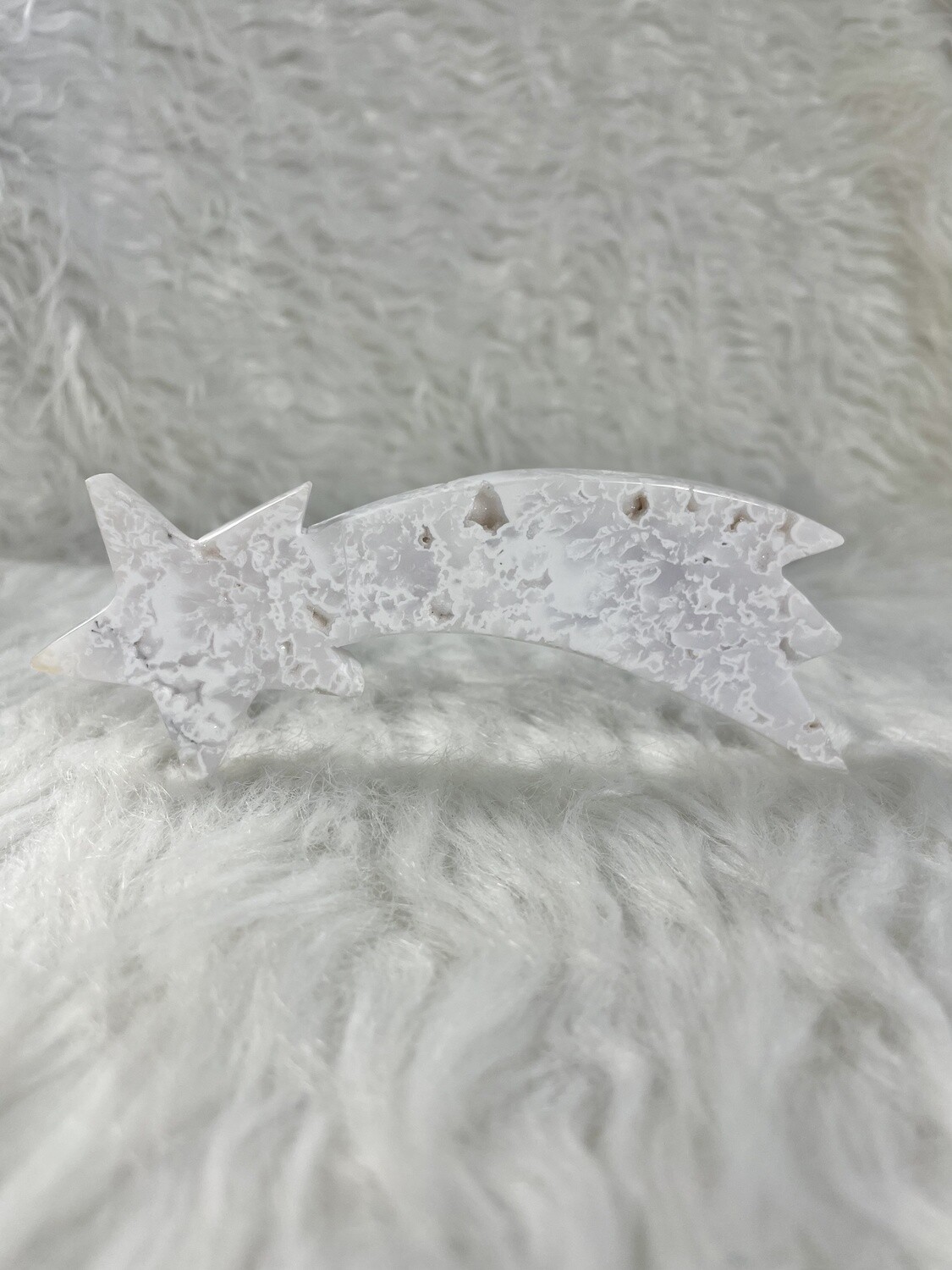 Wish Upon a Star White Lace Agate Druzy Star