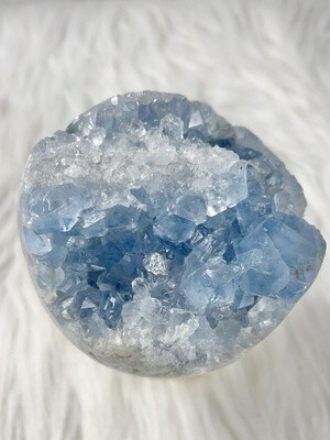 Glacier Cupcake Blue Celestite Half Sphere