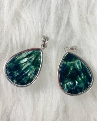 Seraphinite Pendants in 925 Silver
