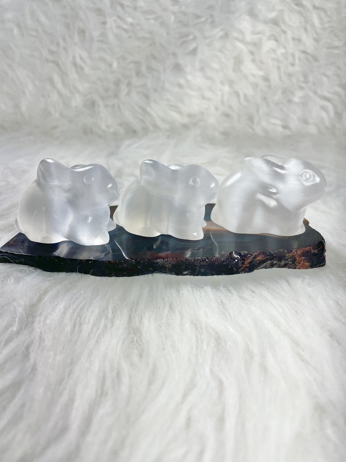Glowing Selenite Bunnies