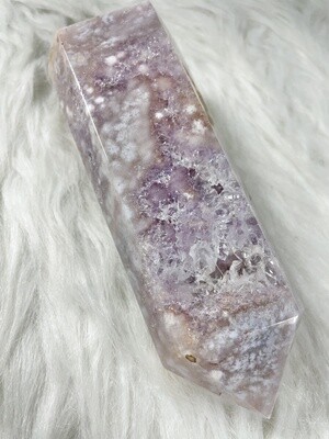 Snowflake Drizzle Flower Agate with Purple Amethyst and Hematoid