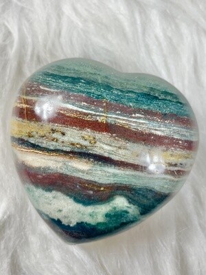 Painted Zebra Ocean Jasper Heart