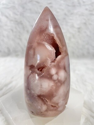 Thought Bubbles Flower Agate with Pink Amethyst Freeform