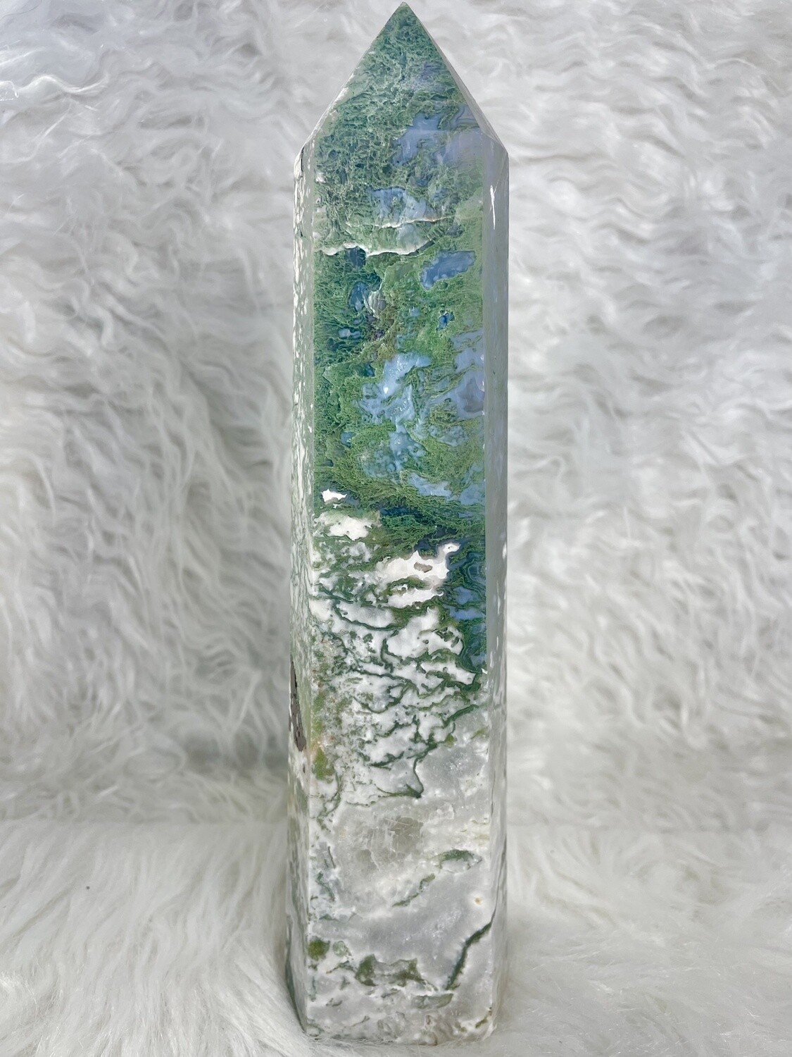 The Taiga Large Moss Agate Tower