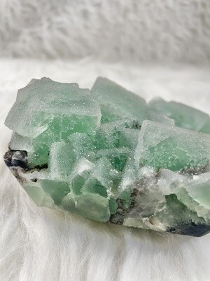 Sugared Lime Green Fluorite with Druzy