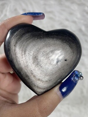 Knight Heart Silver Obsidian