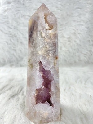 Blackcurrant Biscuit Flower Agate with Amethyst Druzy