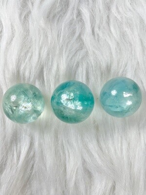 Tealy Fresh Green Fluorite Spheres