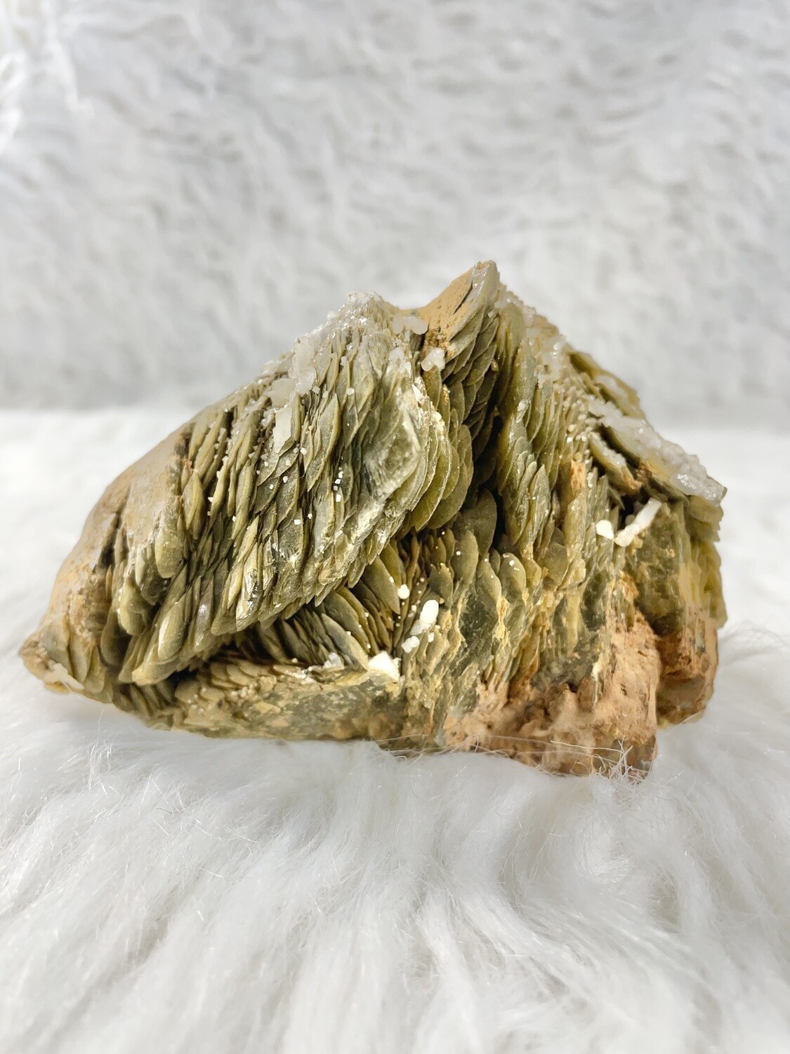 Golden Snowy Mountain Gold Feather Mica and Siderite