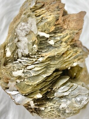 Golden Snowy Mountain Gold Feather Mica and Siderite