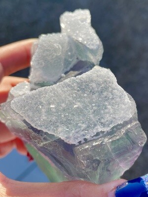 Upside Down Heart Frosted Fluorite