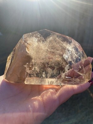 Breathtaking Beauty Smoky Quartz Freeform with Black Rutile