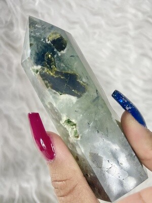 Lush Green Prehnite with Epidote Tower