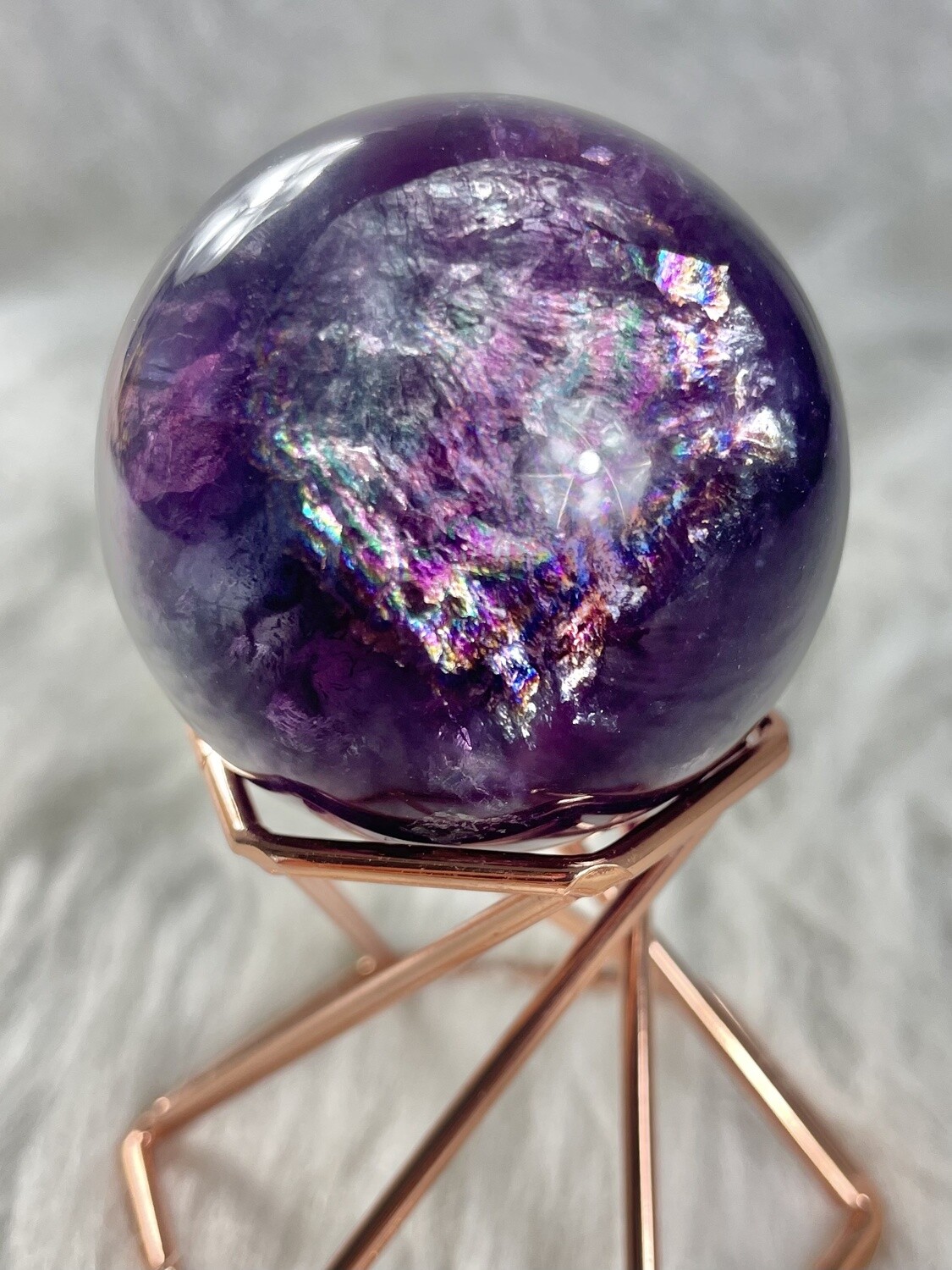 King of the Jungle Purple Fluorite Sphere