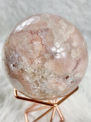 Classy in Pink Flower Agate Sphere