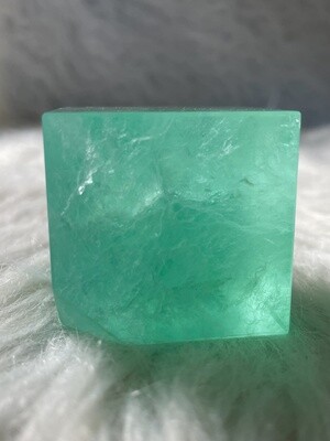Lime Tesseract Green Fluorite Cube
