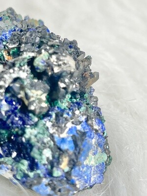Have It All Azurite with Pyrite and Quartz