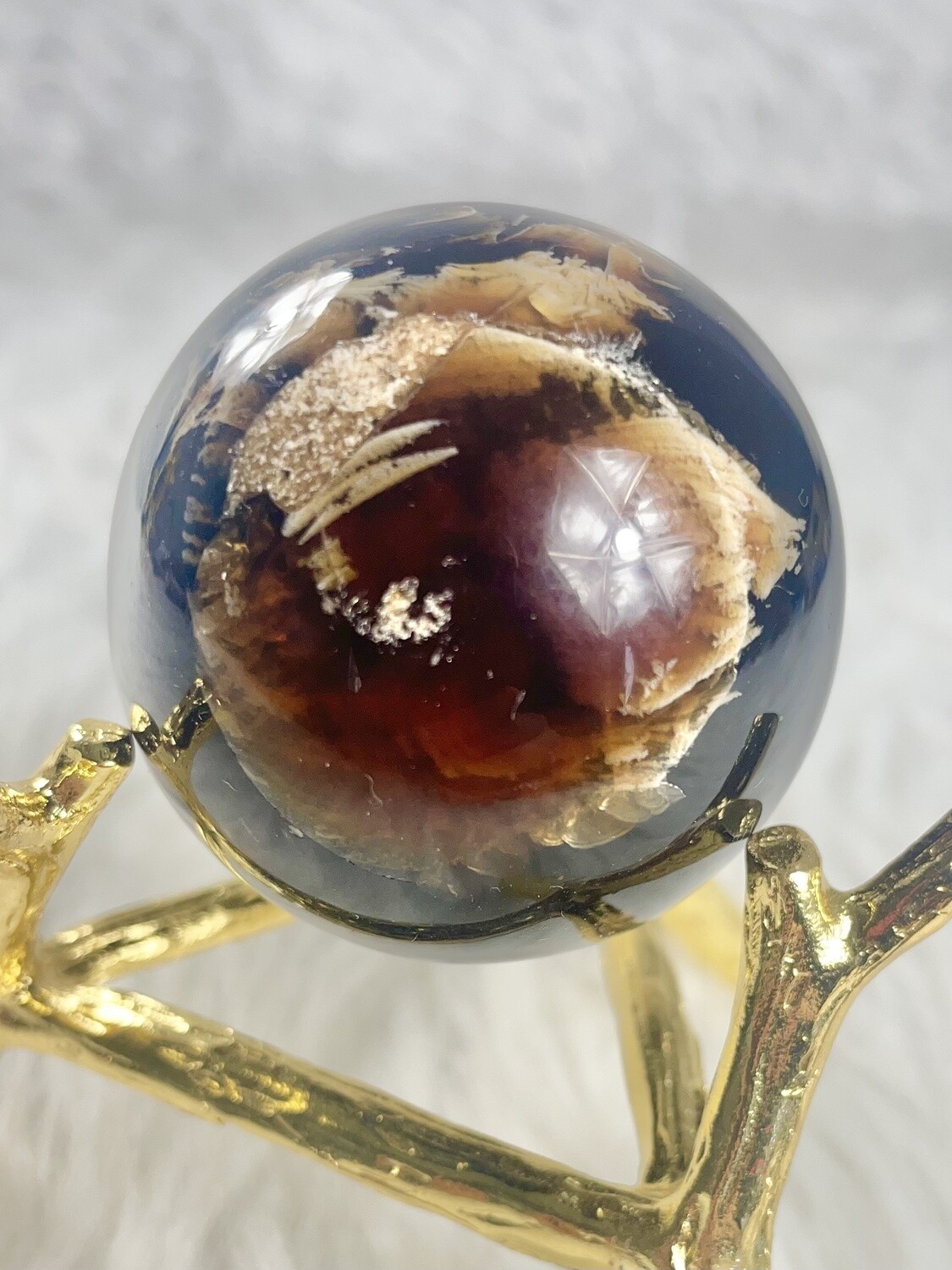 Tree Resin Fossilized Amber Sphere