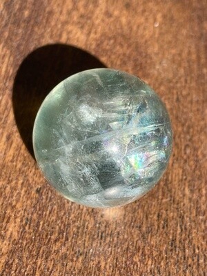 Gloss Ball Green Fluorite Sphere with Rainbows