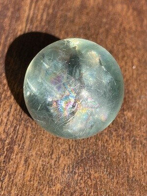Gloss Ball Green Fluorite Sphere with Rainbows