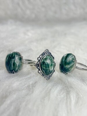 Seraphinite Silver Rings