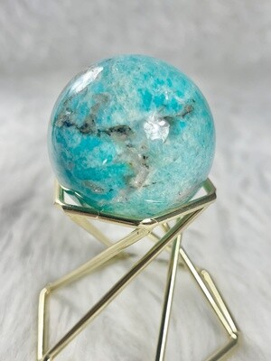 Ocean Globe Amazonite and Smoky Quartz Sphere