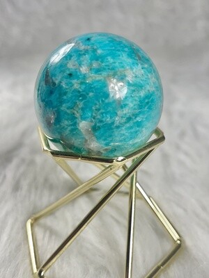 Ocean Globe Amazonite and Smoky Quartz Sphere