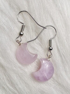 Almost Full Moon Kunzite Earrings