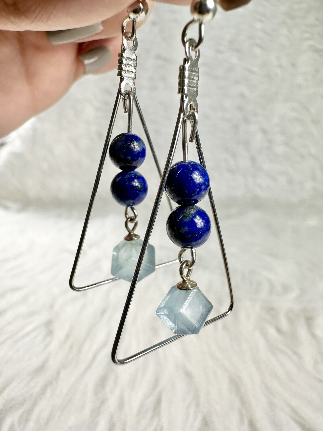 Skylight Aquamarine and Lapis Lazuli Earrings