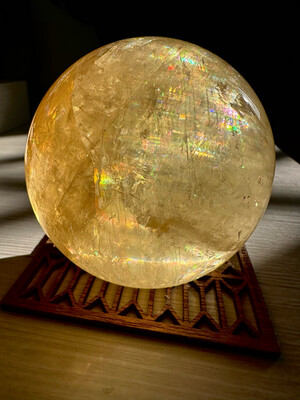 Queen's Honey Honey Calcite Sphere