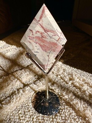 Earthy Diamond Mookaite on Metal Stand