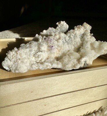 Moon Snow Yttrium Fluorite on Calcite