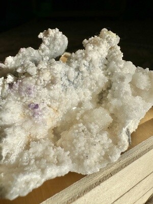 Moon Snow Yttrium Fluorite on Calcite