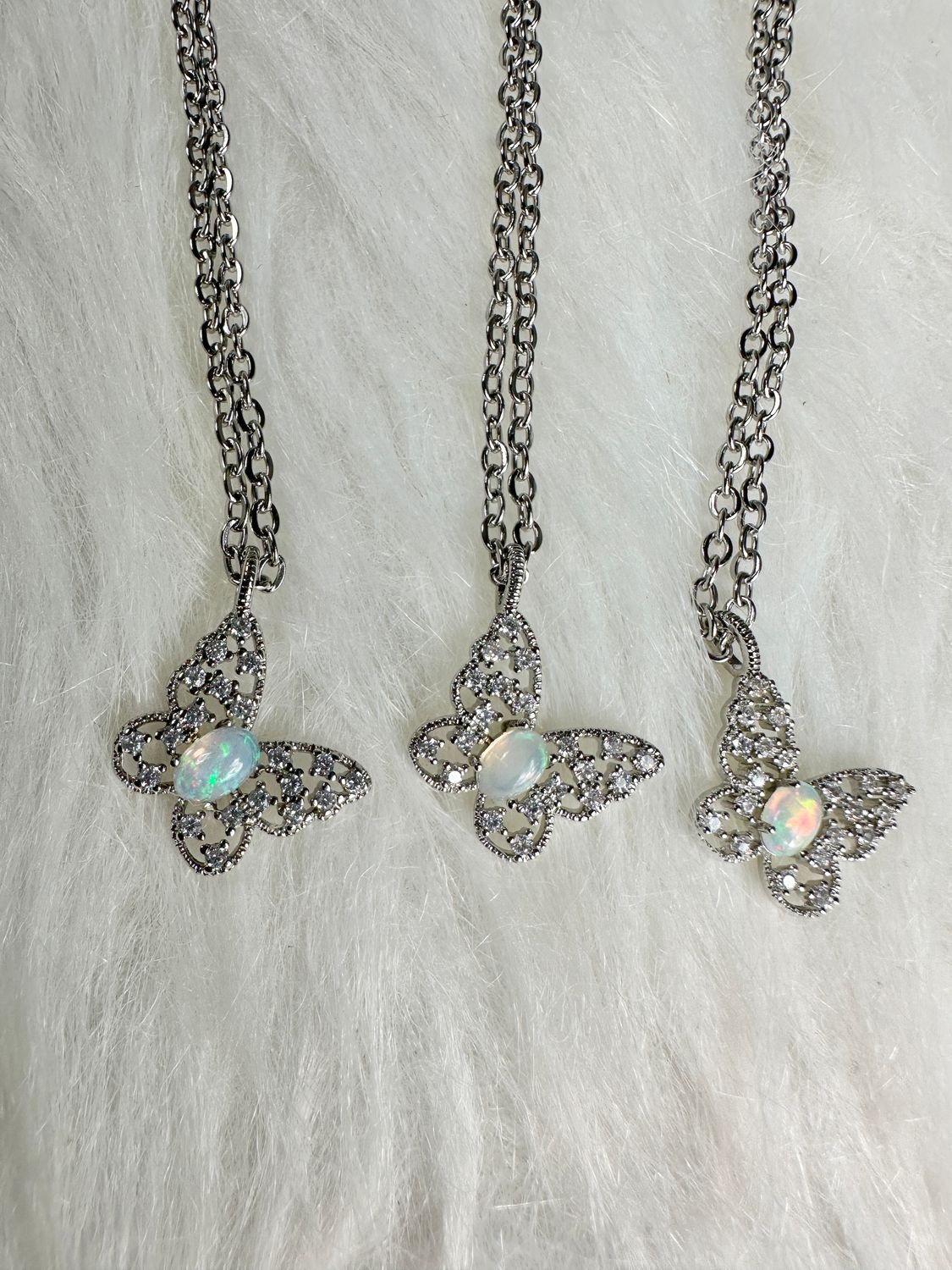 Opal Butterfly Necklace