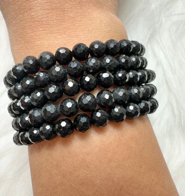 Faceted Black Tourmaline Bracelet