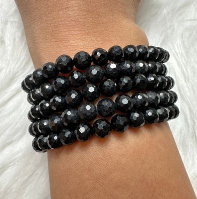 Faceted Black Tourmaline Bracelet