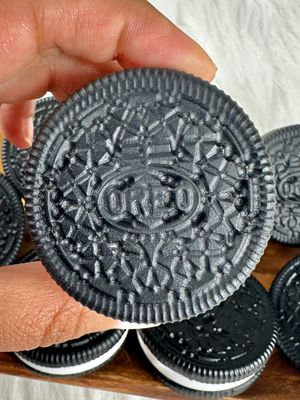 Oreo Crystal Carvings in Black Obsidian and White Agate