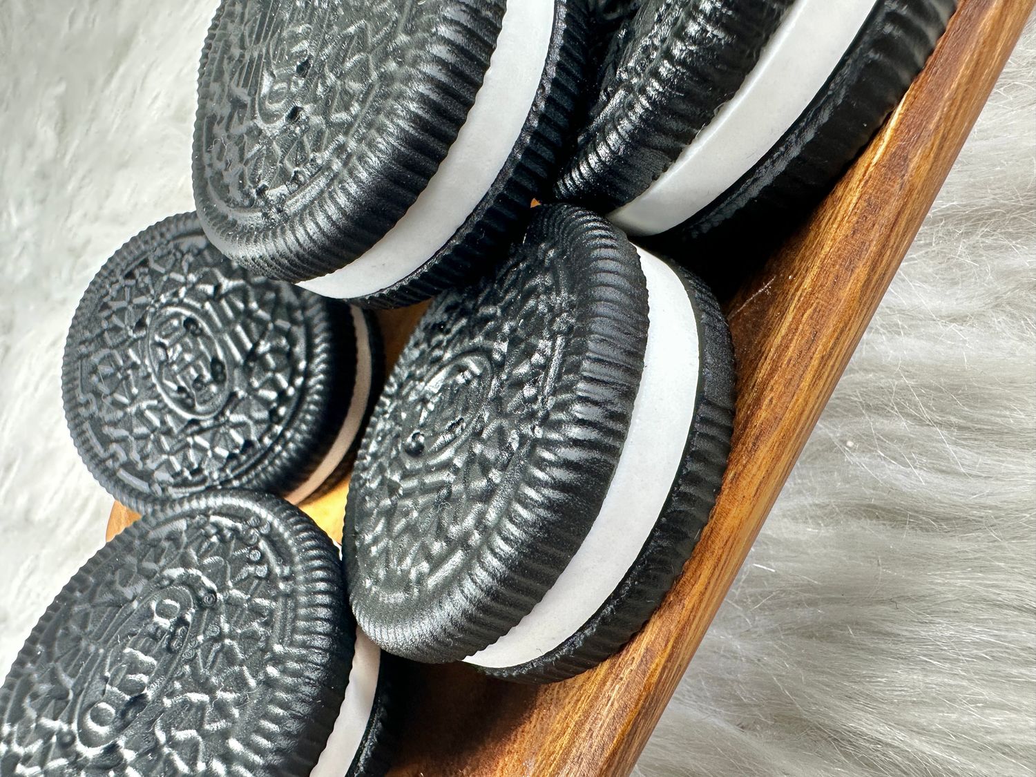 Oreo Crystal Carvings in Black Obsidian and White Agate