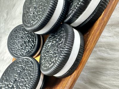 Oreo Crystal Carvings in Black Obsidian and White Agate