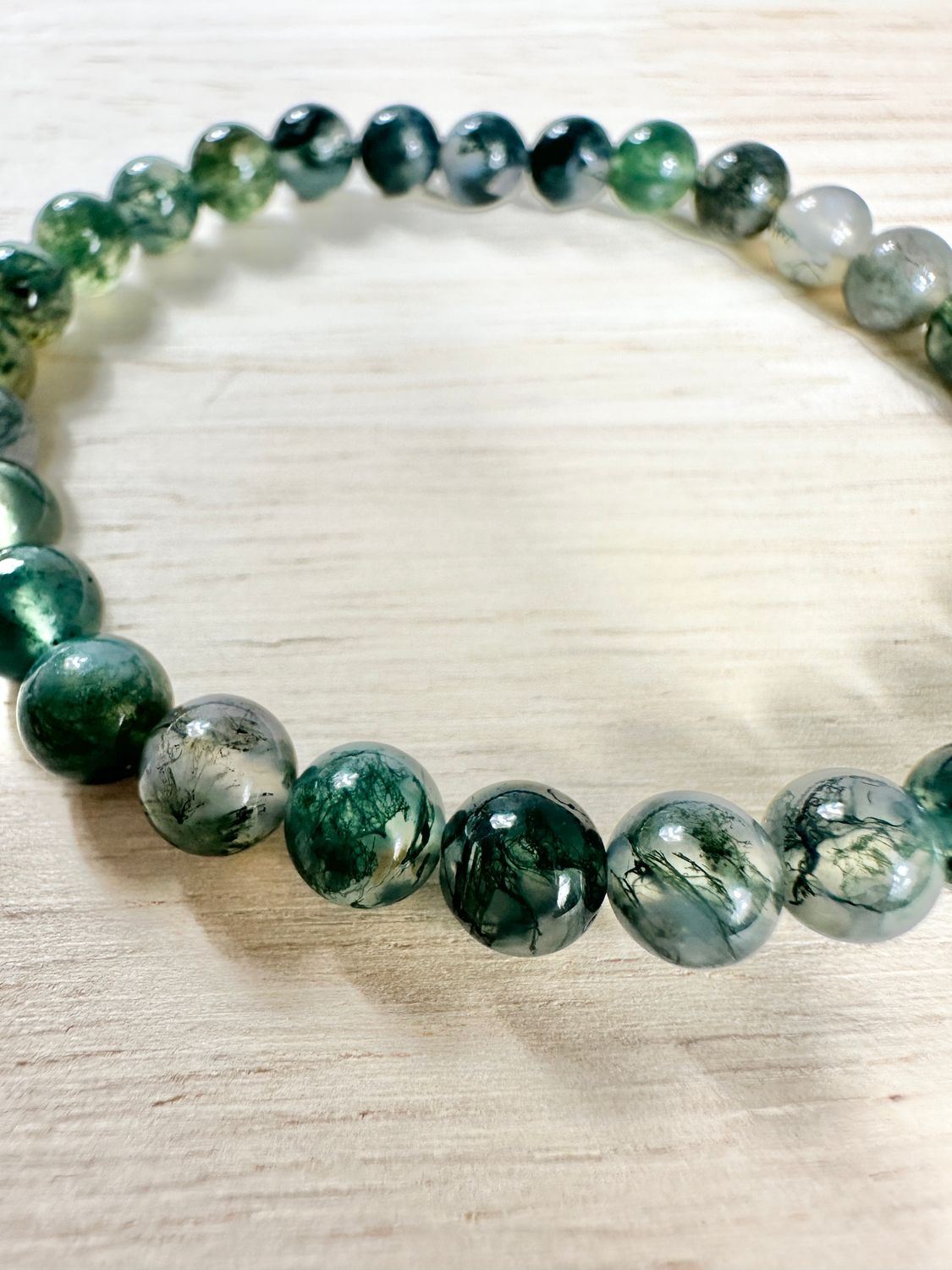 Moss Agate Stretch Bracelets