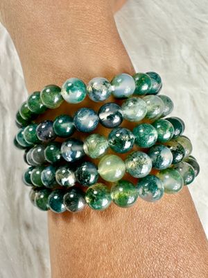 Moss Agate Stretch Bracelets