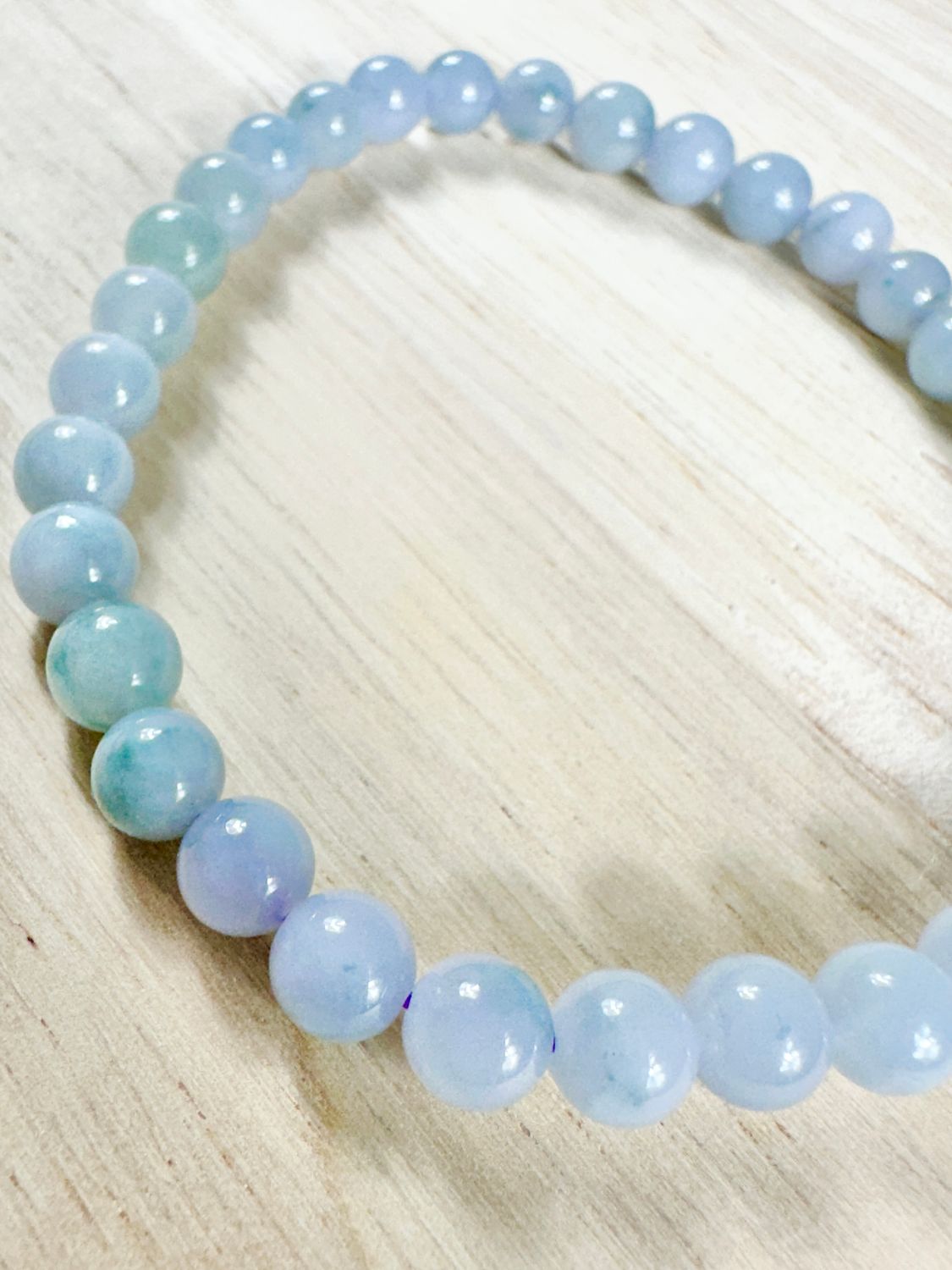Lavender Blue Myanmar Jade Stretch Bracelet