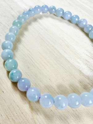 Lavender Blue Myanmar Jade Stretch Bracelet