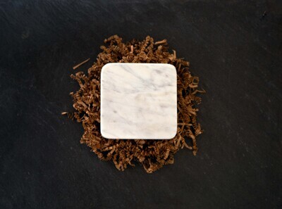Square White Marble Candle Coaster
