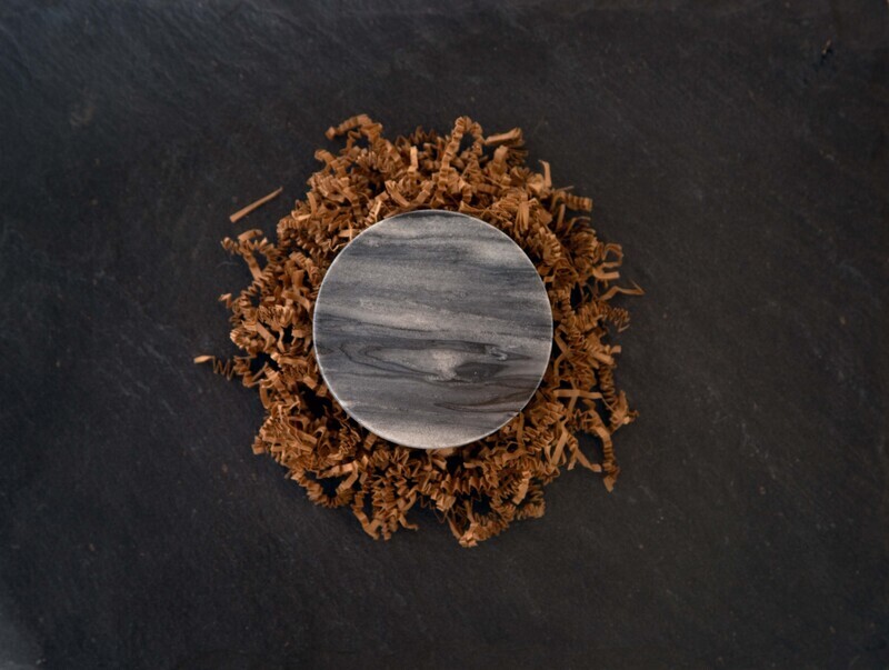 Round Black Marble Candle Coaster