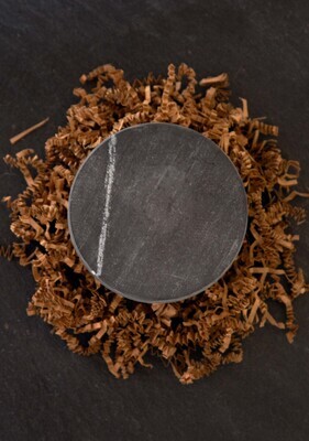 Round Gray Stone Candle Coaster