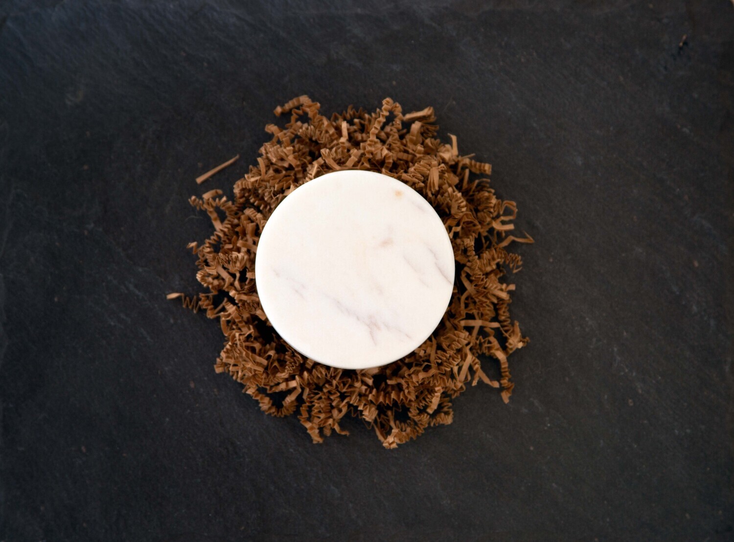 Round White Marble Candle Coaster