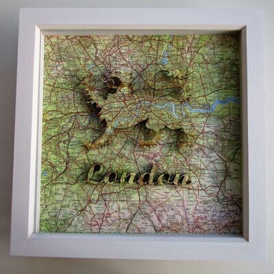 VINTAGE MAP LONDON LION