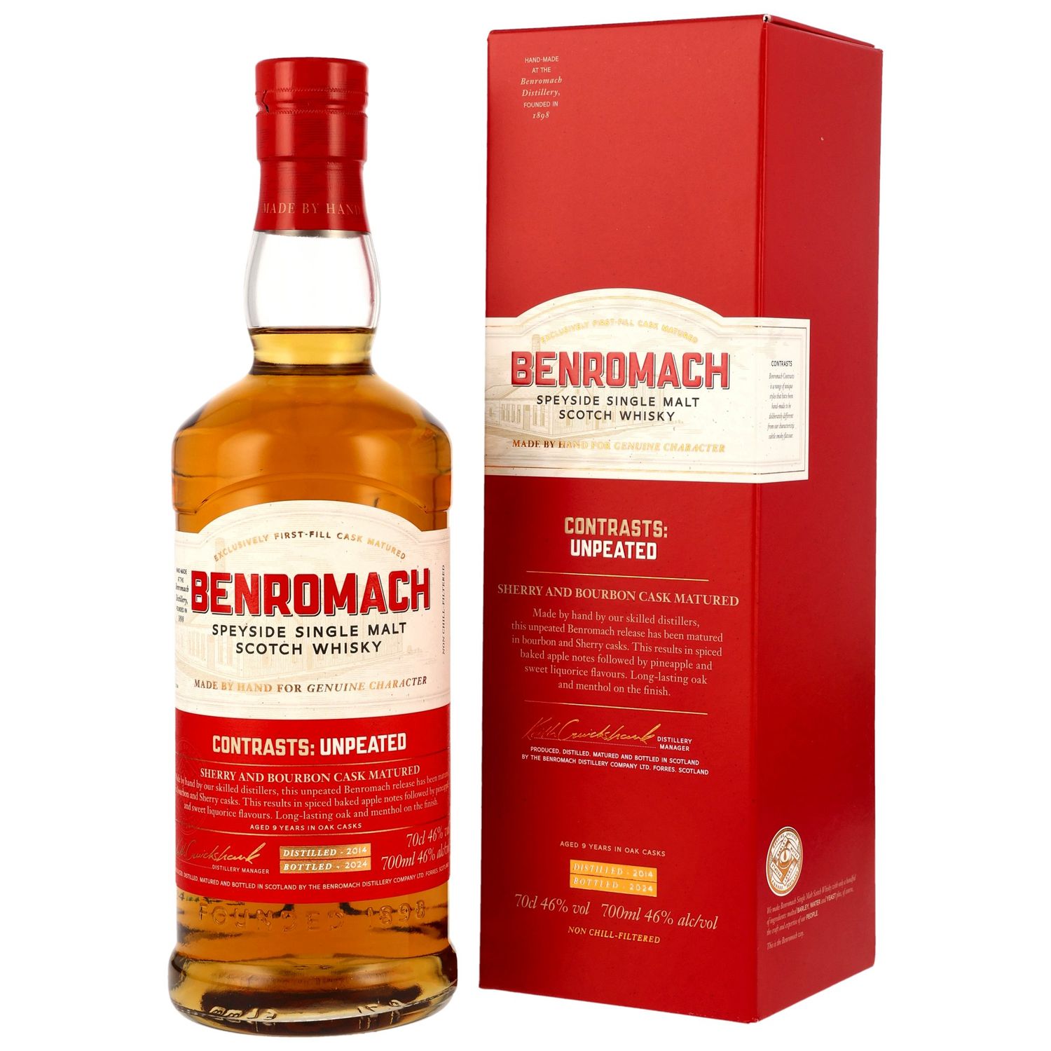 Benromach Contrasts Unpeated 2014/2024 Miniatur