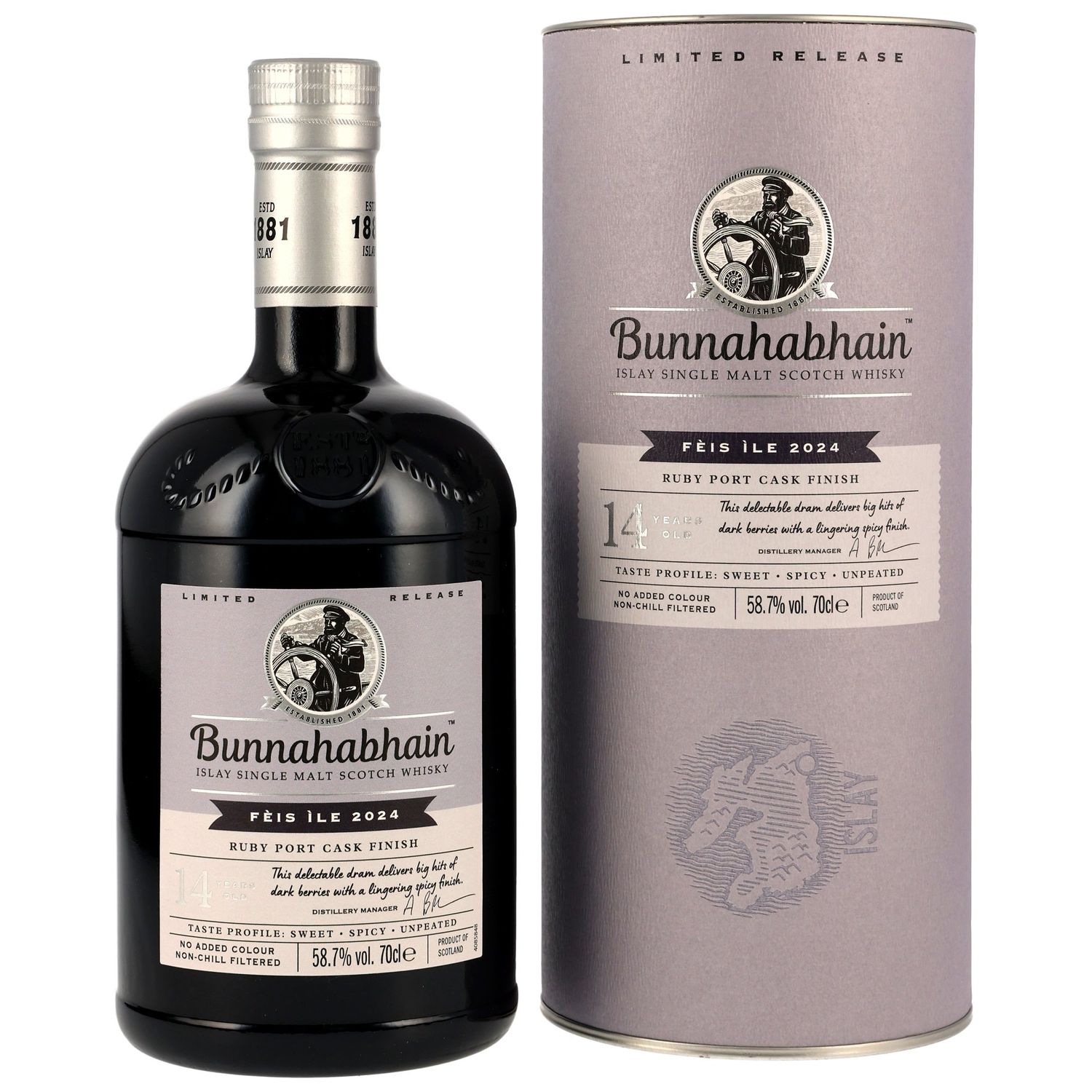 Bunnahabhain Féis Íle 2024 Ruby Port Cask Finish Miniatur